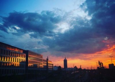 Sonnenuntergang auf der Hackerbrücke